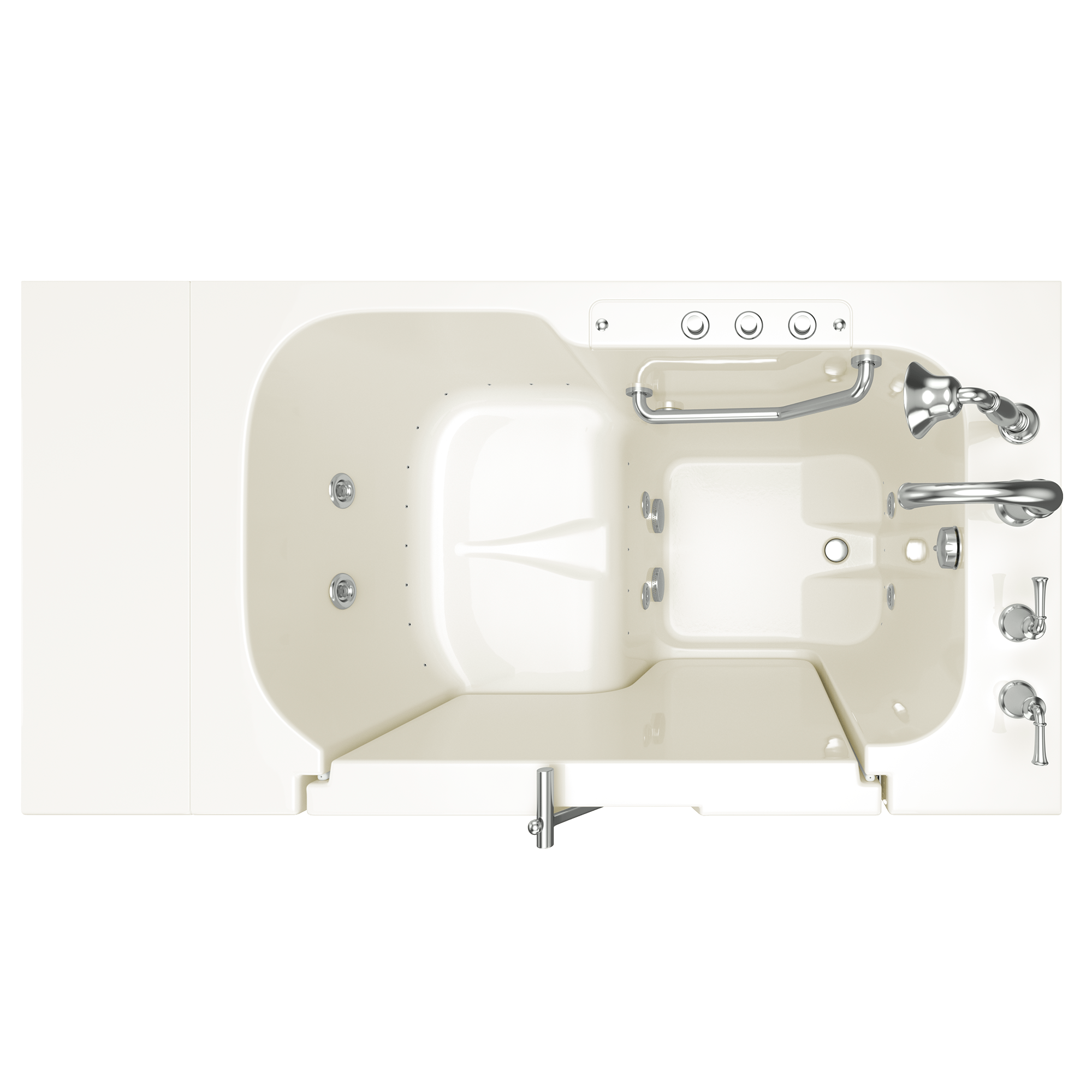 Gelcoat Value Series 32 x 52 -Inch Walk-in Tub With Combination Air Spa and Whirlpool Systems - Right-Hand Drain With Faucet